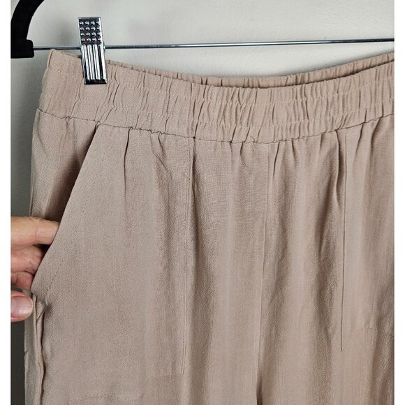 Anrabess Womens 2 Pc Crop Top & Wide Leg Pants Linen Jumpsuit Set Size M Casual - Picture 9 of 13